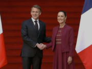 Sheinbaum recibe a Macron en Palacio Nacional