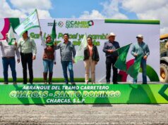 El Gobernador Ricardo Gallardo arranca pavimentación del camino Charcas-Santo Domingo